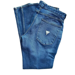 Guess Classic 1981 Slim Tapered Patch Pocket Mom Jean Zippers High Waist Size 36